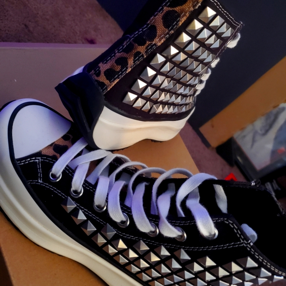 Steve Madden Shaft Studded Platform Sneakers